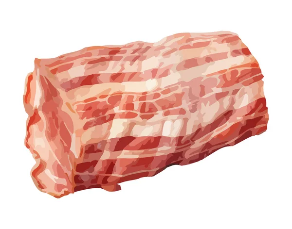 Nykokt Fläsk Bacon Gourmet Glädje Ikon Isolerad — Stock vektor