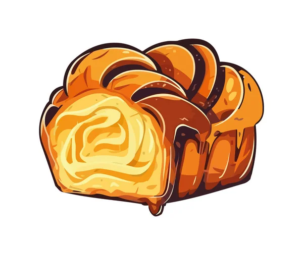 Свіжий Запечений Хліб Солодкі Десерти Значок Ізольовані — стоковий вектор