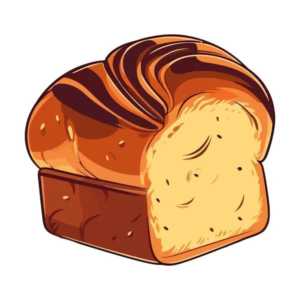Taze Pişmiş Ekmek Izole Edilmiş Simge Tasarımı — Stok Vektör