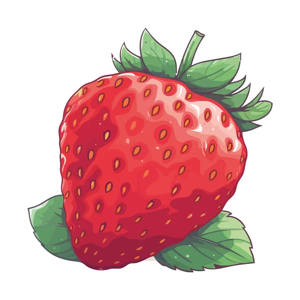 Saftige Erdbeere Frisch Von Der Ikone Des Naturbauernhofs — Stockvektor