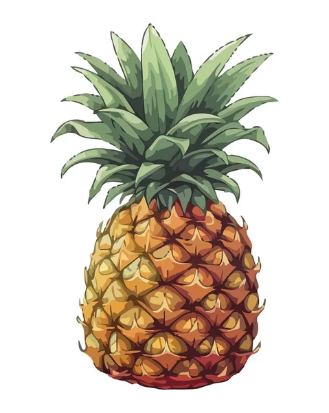 Juicy Pineapple Slice Ripe Fresh Icon Isolated — Stock Vector