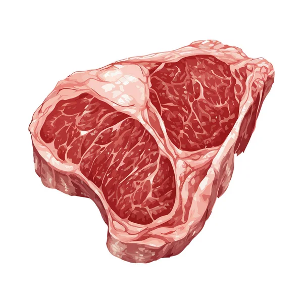 Φρεσκοσφαγμένο Κρέας Για Γκουρμέ Εικόνα Μαγειρικής Απομονωμένο — Διανυσματικό Αρχείο