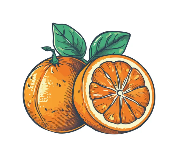 Jugosa Rodaja Cítricos Naranja Fresco Saludable Icono Alimentación Aislado — Vector de stock