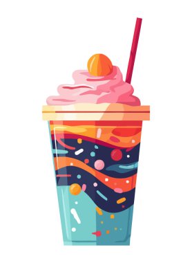 Tatlı milkshake dalgaları simgesi izole