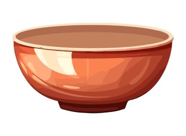 Terracotta çömlek kasesi, tencere dekorasyon ikonu izole