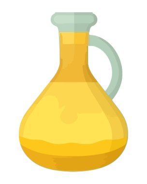 Şeffaf şişe tasarım ikonunda organik sarı sıvı izole edildi