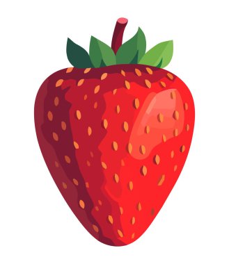 Olgun çilek kalbi, taze doğa gurmesi tatlı ikonu izole