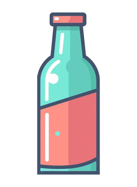 Плоский Знак Ізольована Пляшка Напою — стоковий вектор