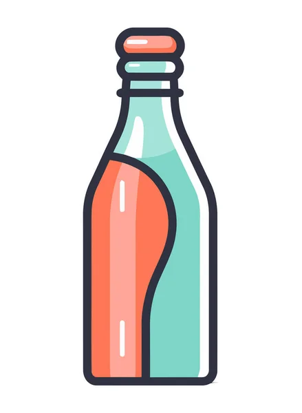 Transparente Flasche Mit Gourmet Etikett Dekoration Symbol Isoliert — Stockvektor