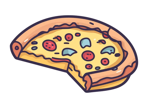 Pizza Świeżością Składnikami Smakoszy Ikona — Wektor stockowy