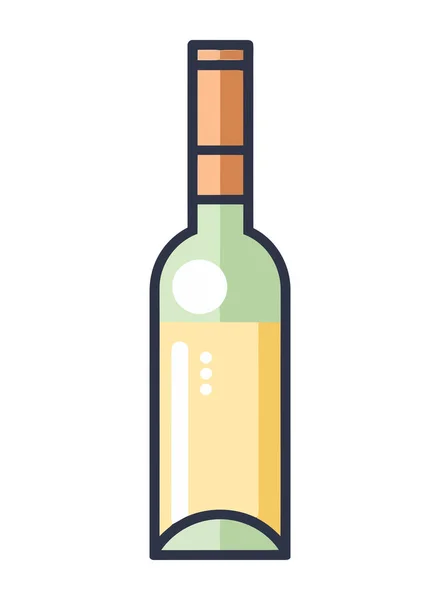 Beber Vino Botella Icono Diseño Aislado — Vector de stock