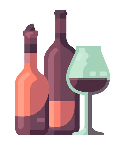 Ikone Der Luxusweinflaschen Isoliert — Stockvektor