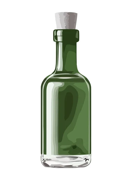Icono Botella Vino Refleja Naturaleza Frescura Icono Aislado — Archivo Imágenes Vectoriales