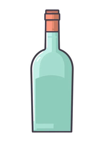 Bebida Botella Vino Simboliza Icono Elegancia Aislado — Vector de stock