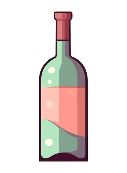 Şarap Şişesi Izole Edilmiş Kutlama Ikonu Sembolü — Stok Vektör
