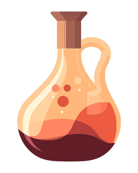 Botol Anggur Bahan Masak Gourmet Terisolasi - Stok Vektor