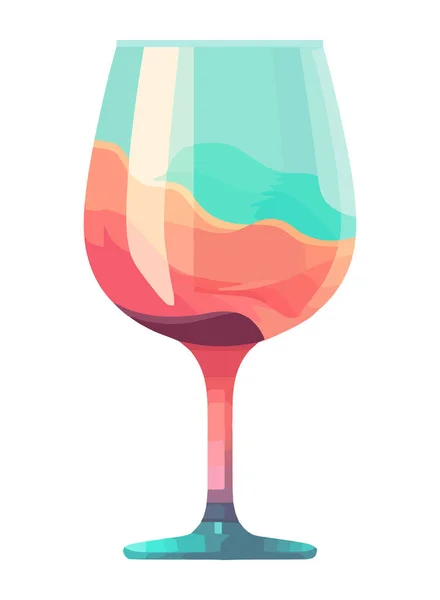 Вино Бокал Алкоголя Праздник Икона Изолированы — стоковый вектор
