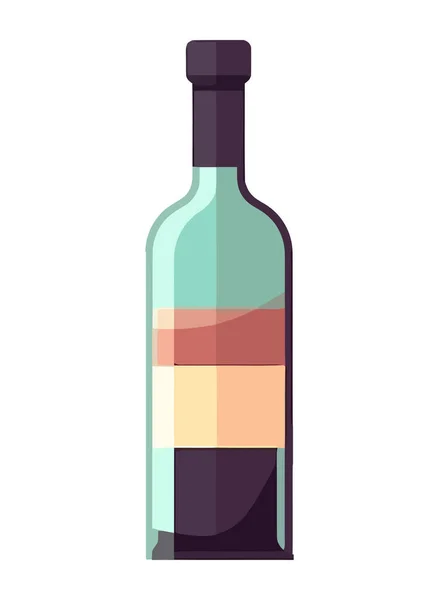 Eski Şarap Şişesi Dekorasyon Simgesi Izole Edildi — Stok Vektör