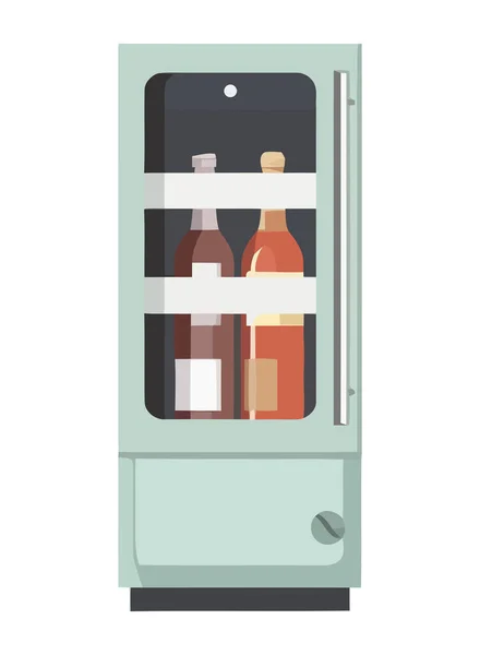 Fresh Wine Modern Fridge Perfect Refreshment Icon Isolated — Stock Vector