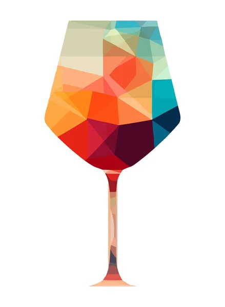 Ícone Vidro Vinho Abstrato Colorido Moderno Isolado — Vetor de Stock