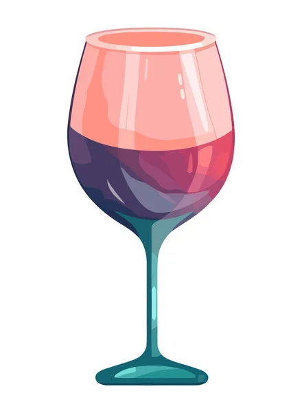 お祝いパーティーのアイコンのためのワイングラスドリンク — ストックベクタ