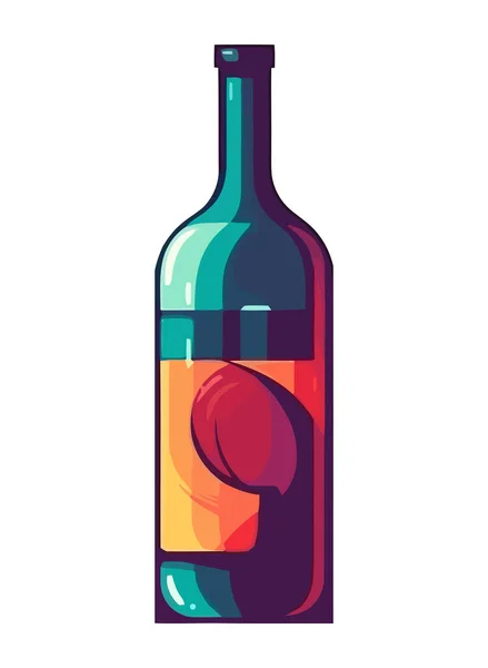 ワインボトルはお祝いとワイン製造のアイコンを象徴し — ストックベクタ