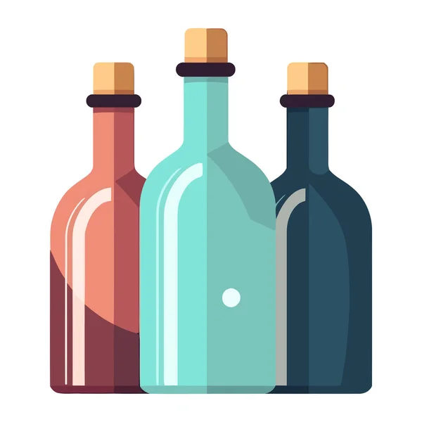 Butelka Wina Symbolizuje Wyizolowaną Ikonę Uczty Dla Smakoszy — Wektor stockowy