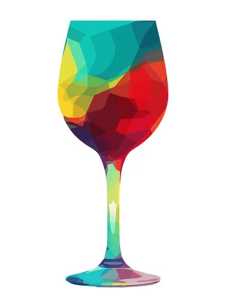 Выпьем Празднование Вином Хрустальном Бокале — стоковый вектор