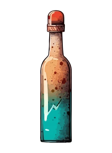 Icono Botella Vino Icono Fondo Transparente Aislado — Vector de stock