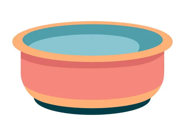 Чаша Посуды Голубым Декором — стоковый вектор