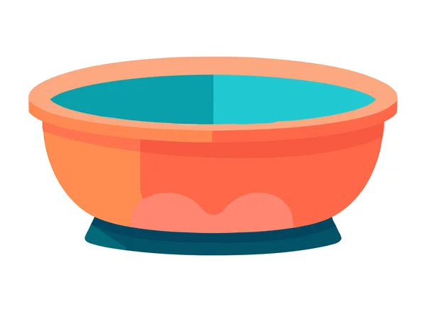 Pottery Bowl Kitchen Icon Style Isolated — Stock Vector