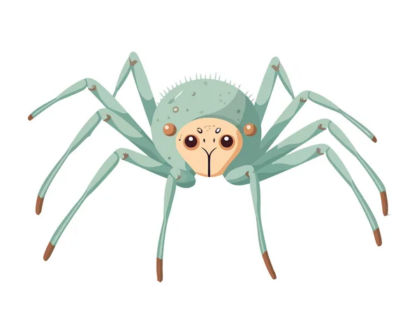 Arachnide Effrayant Icône Mascotte Dessin Animé Mignon Isolé — Image vectorielle