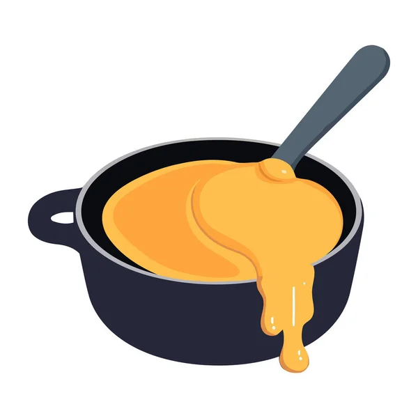 Здоровое Приготовление Пищи Ковш Икона Овощной Суп Изолированы — стоковый вектор
