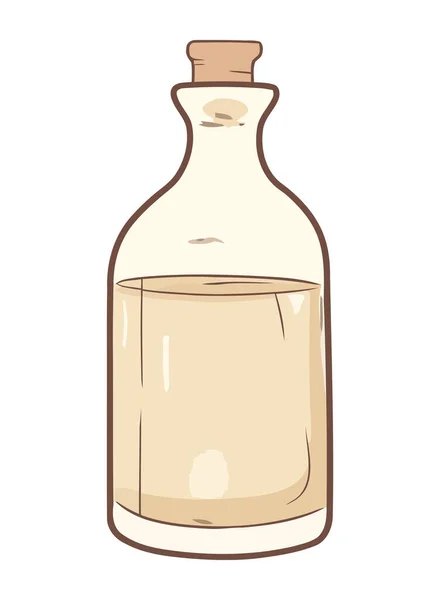 Botella Medicina Con Líquido Icono Ilustración Sanitaria Aislado — Archivo Imágenes Vectoriales