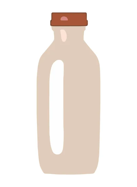 Leche Fresca Botella Plástico Icono Orgánico Saludable Aislado — Vector de stock
