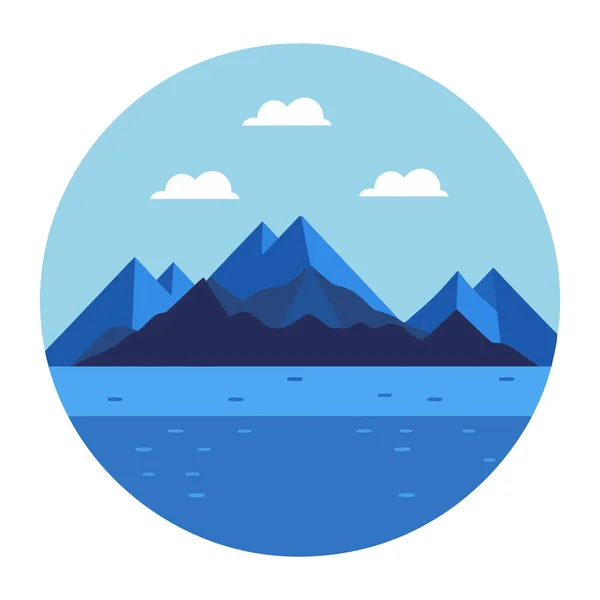 Mountain Range Silhouette Shapes Horizon Backdrop Icon Isolated — Stock Vector