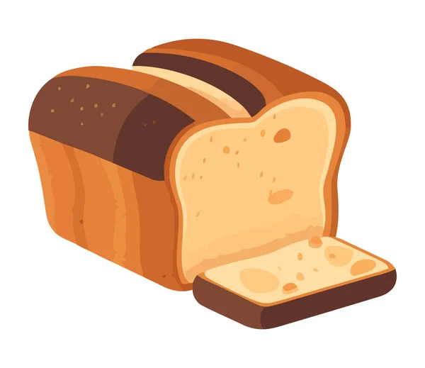 Pão Fresco Assado Símbolo Ícone Gourmet Isolado —  Vetores de Stock