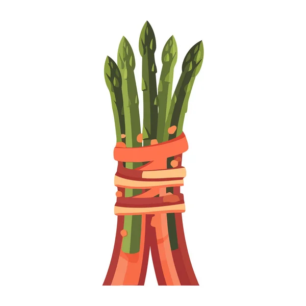 Bundle Asperges Fraîches Une Icône Gastronomique Végétarienne Repas Isolé — Image vectorielle