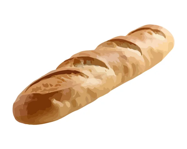孤立的白色背景图标上的新烤面包 — 图库矢量图片