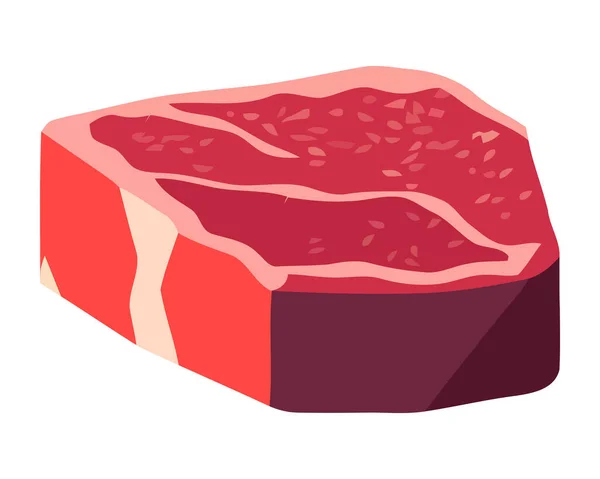 Fatia Carne Fresca Refeição Gourmet Ícone Alimentação Saudável Isolado —  Vetores de Stock