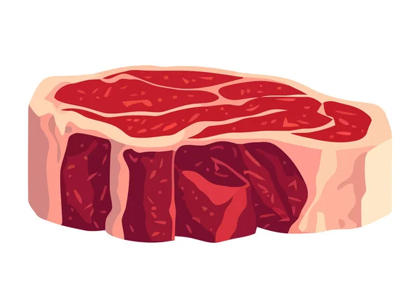 Bife Porco Fresco Grelhado Ícone Refeição Gourmet Isolado — Vetor de Stock