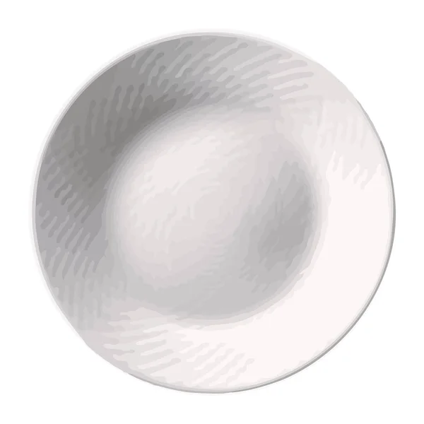Блестящая Круглая Тарелка Посуды Кухонный Значок Изолирован — стоковый вектор