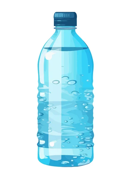 Czysta Orzeźwiająca Woda Pitna Odizolowanej Ikonie Niebieskiej Plastikowej Butelki — Wektor stockowy