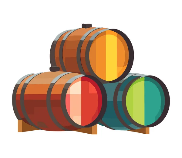 Celebration Isolated Brewery Whiskey Barrels Icon Isolated — Stock Vector