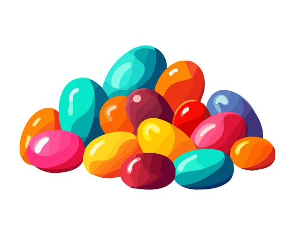 Colored Eggs Sweet Candies Icon Isolated — Stock Vector