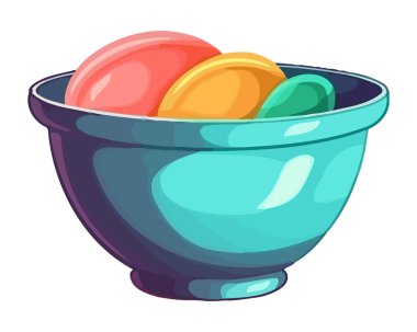 Tatlı bir kase ikonunda izole edilmiş gurme yemeği