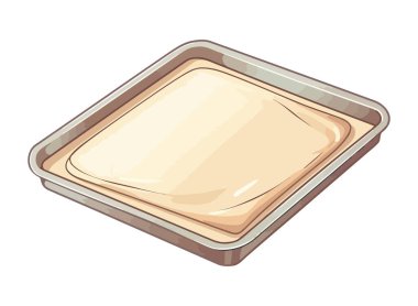 Plastik kabın içinde gurme yemek ikonu var.