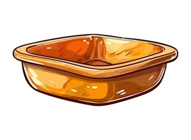 Yemek ikonu için sarı kase izole