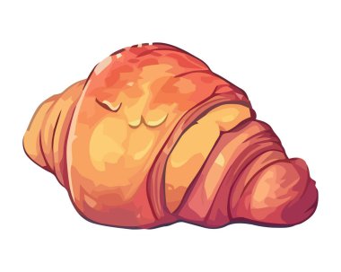 Fransız kruvasan ekmek ikonu izole edildi