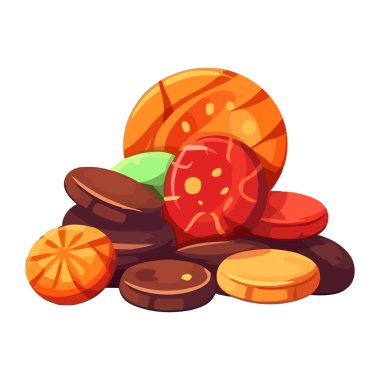 Taze şeker ve çikolata, doğa gurme ikonu izole